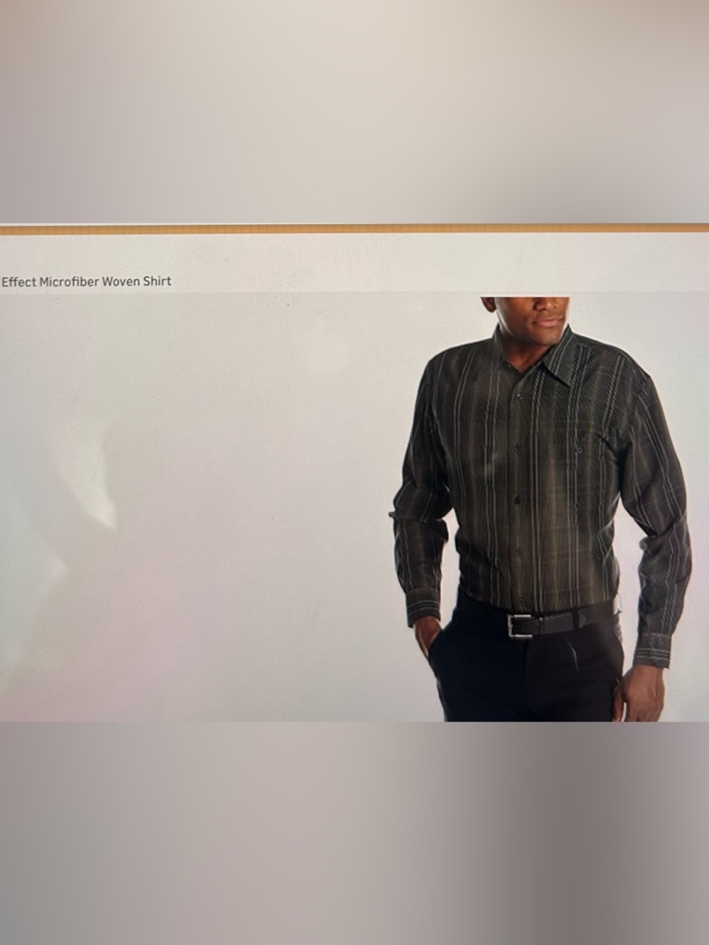 Haggar Men's Striped Button-Up Shirt - Black, Brown and White -Size XXL